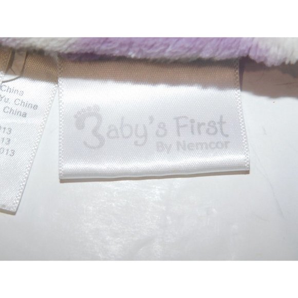 Babys First Nemcor Purple Gray Plush Owl Security Blanket Nunu Baby Lovey - Picture 4 of 6
